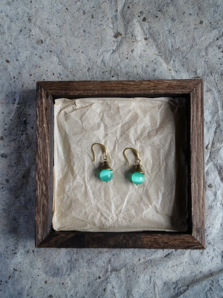 Handmade blue earrings in vintage style, perfect for casual everyday looks