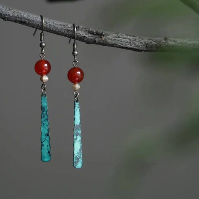 Bohemian vintage handmade brass earrings combine artisanal detailing with bold style for expressive everyday wear.