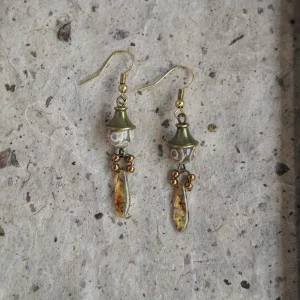 Glass bead earrings blend vintage Chinese style with heartfelt holiday gift appeal for mother or daughter.