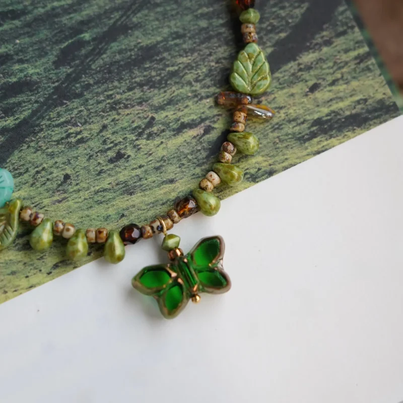 Handcrafted butterfly pendant necklace with natural style, perfect for daily wear