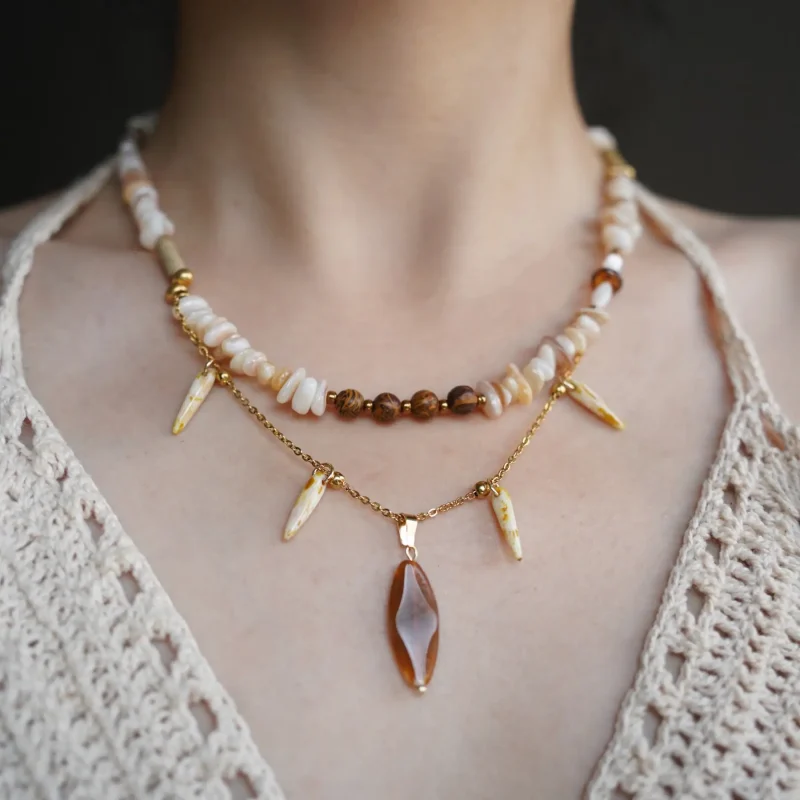Vintage beach-style necklace designed to capture laid-back summer charm for stylish women.