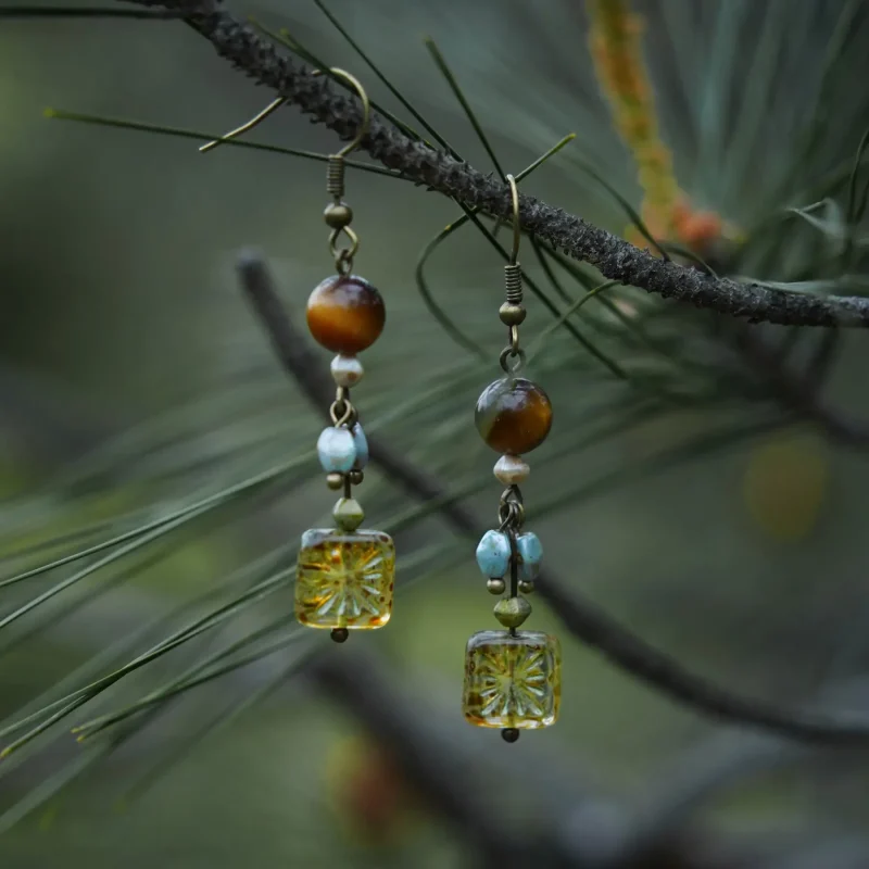 stylish handmade dangle earrings with unique original design, a perfect daily accessory