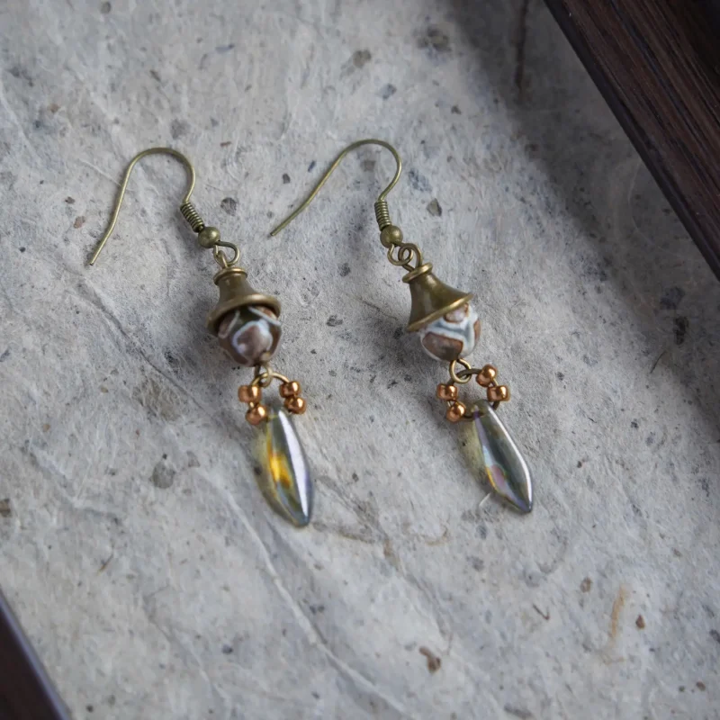 Handmade jewelry with 925 silver hooks for mother's birthday.