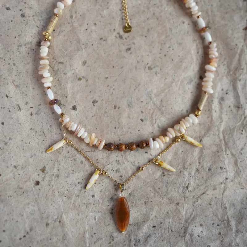 Personalized vintage necklace with boho beach vibe, perfect for summer vacations and women’s style.