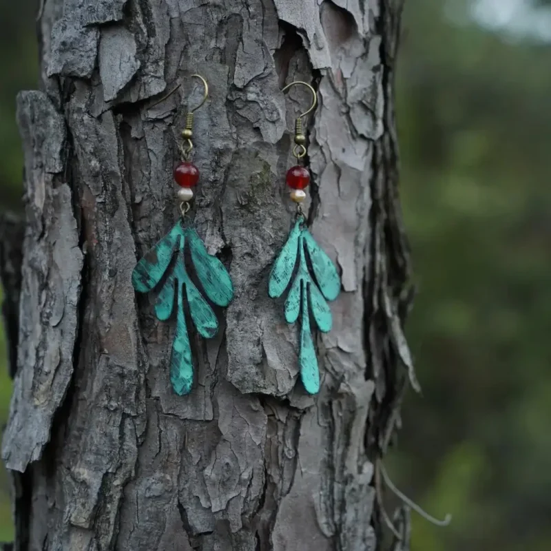 Vintage brass boho earrings add artisanal charm to women’s daily style with handcrafted elegance from Peonyjewels.