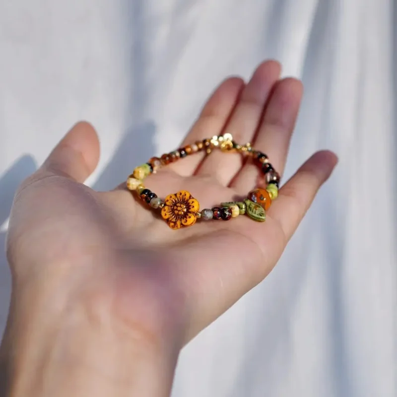 Natural stone bracelet features original vintage-inspired design, handcrafted for women’s relaxed vacation style