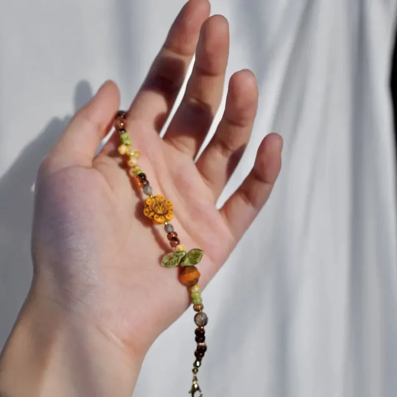 Handmade beaded bracelet showcases vintage charm and suits nature-inspired styles