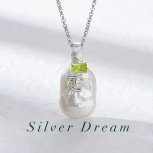 Pearl pendant necklace with sterling silver chain adds elegance to your daily look.