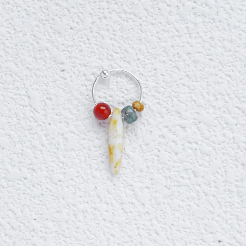 Sterling silver hoop earrings with red agate, an exquisite and elegant accessory for daily wear.