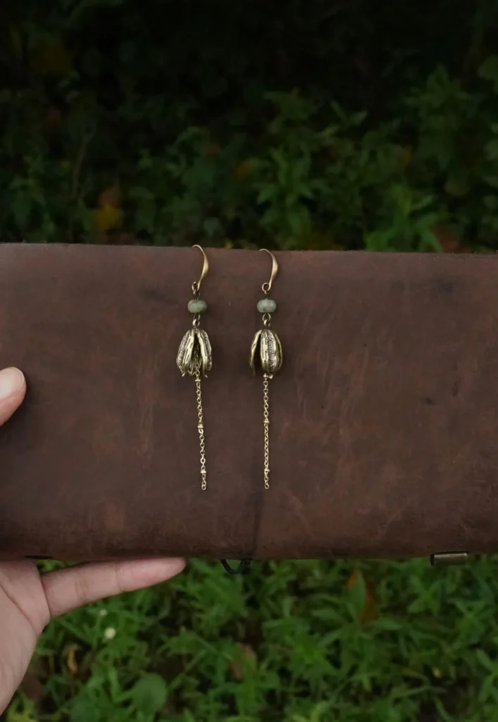 Handmade long clip-on earrings for women without pierced ears, combining elegant design with comfortable wear for daily style.