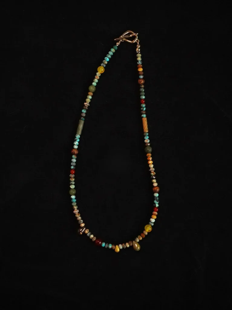 Elegant Peonyjewels turquoise necklace showcasing natural turquoise beauty and artisanal craftsmanship.