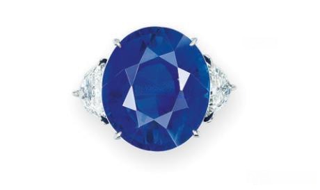 28.39ct oval-cut Burmese sapphire ring set in gold with diamond accents, rare sapphire auction piece