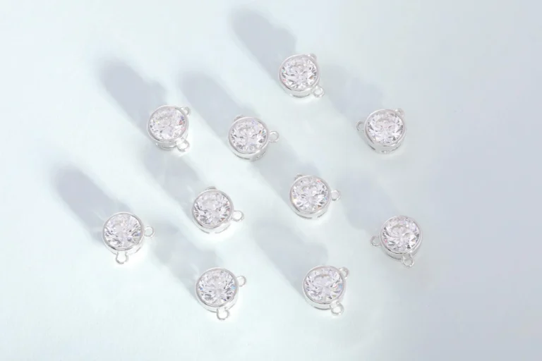 Elegant diamond studs in a minimalist studio, reflecting the vivid color and brilliance associated with premium tanzanite gemstones
