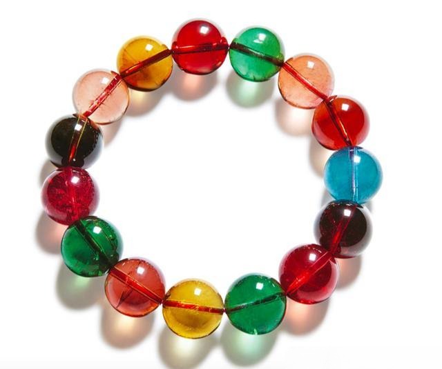 Rare 15mm tourmaline beads bracelet, showcasing clear, vibrant gemstones with exceptional size
