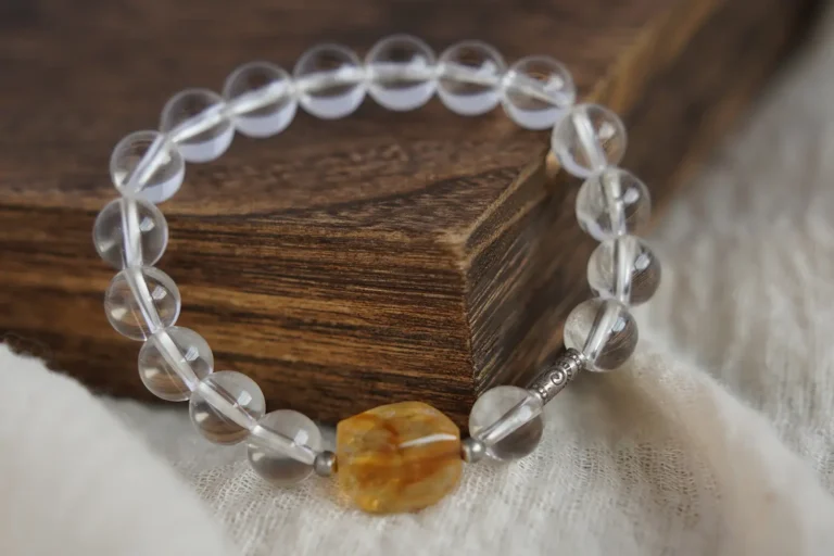 Handmade crystal bracelet with natural gemstones, elegant design jewelry from Peonyjewels