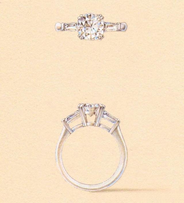 Front and side view of a single-stone diamond ring, custom-designed by Peonyjewels, showcasing its elegant simplicity and craftsmanship.