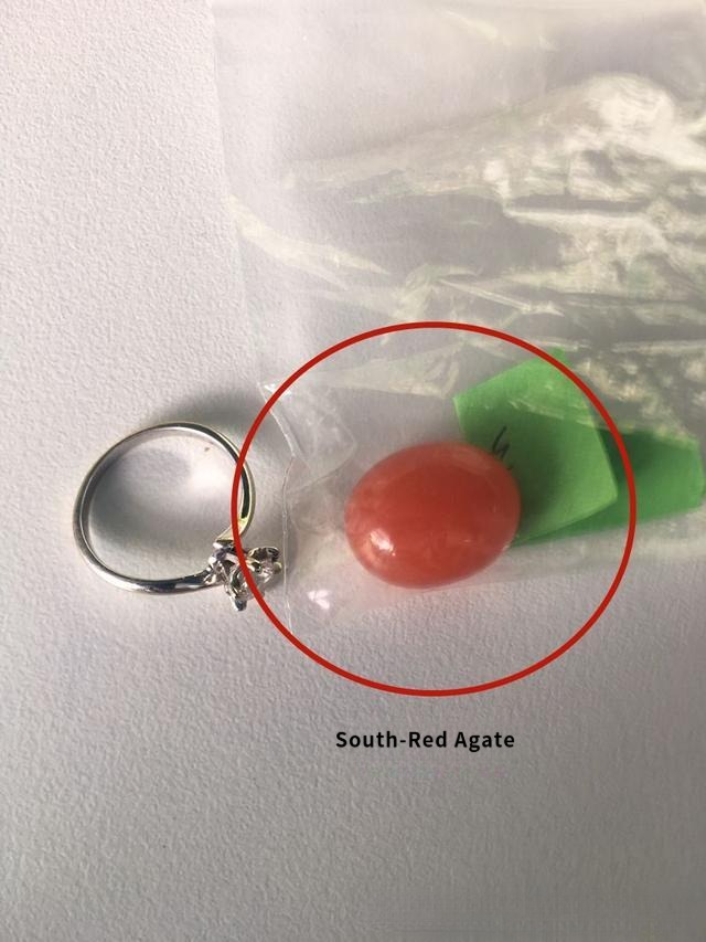 South-Red Agate before jewelry redesign, beautiful but bulky, awaiting setting.