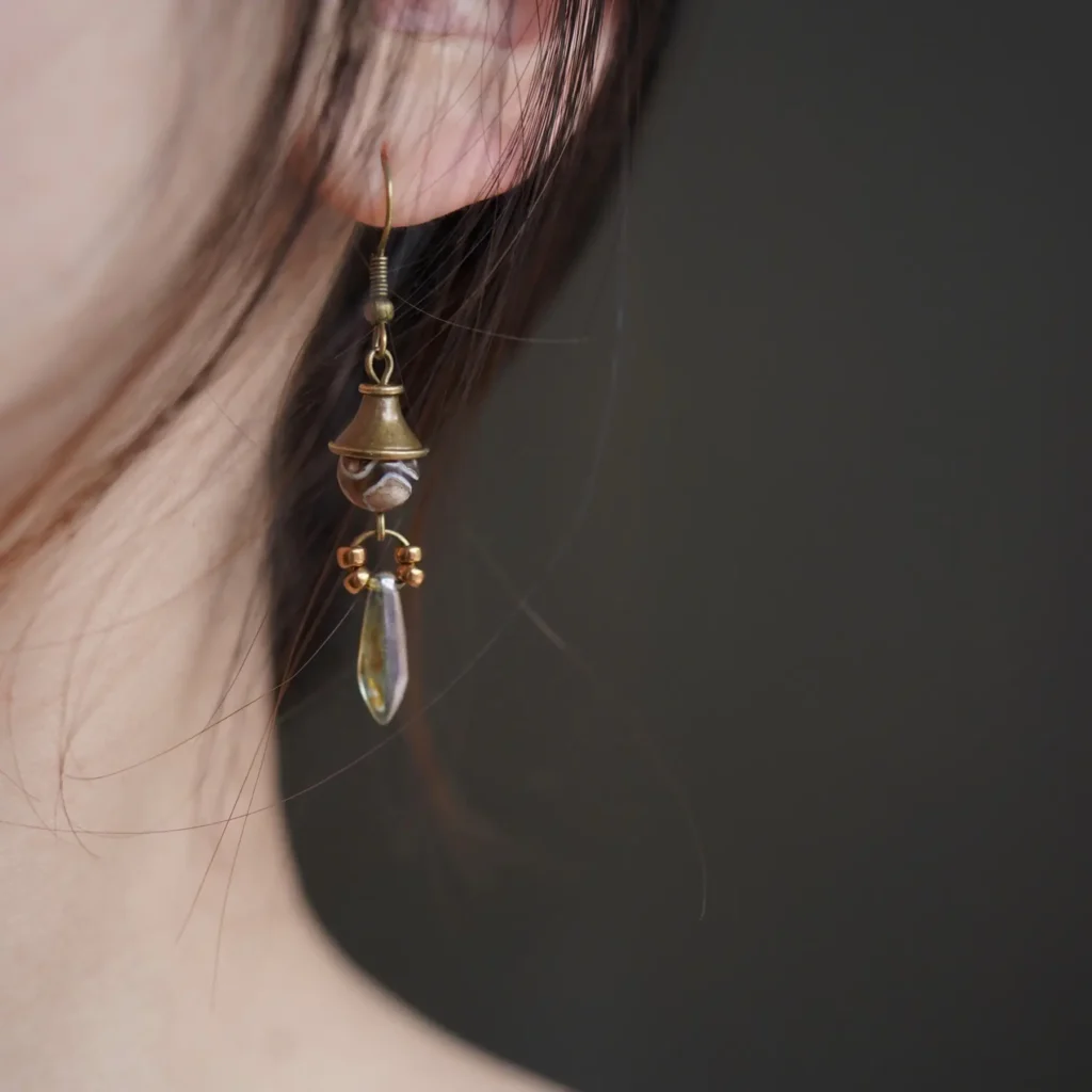 Handmade retro glass earrings by PeonyJewels.