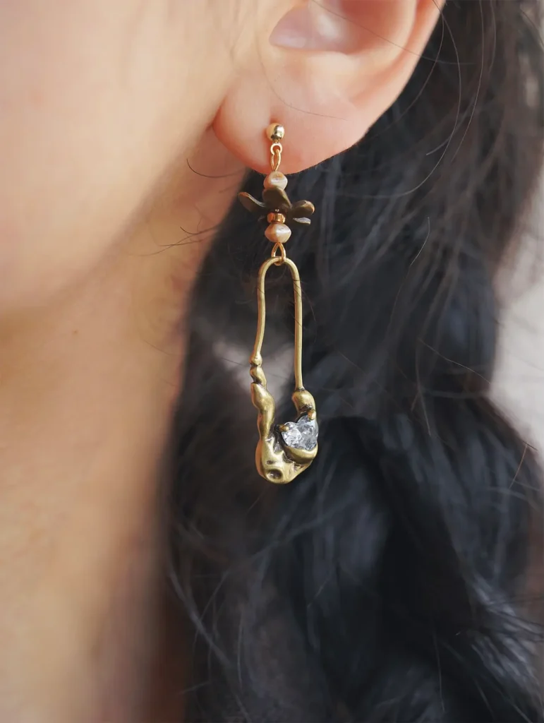 Peonyjewels women's post earrings showcased for evening events.