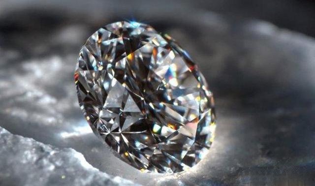 Clear diamond displaying brilliant fire and dispersion under light