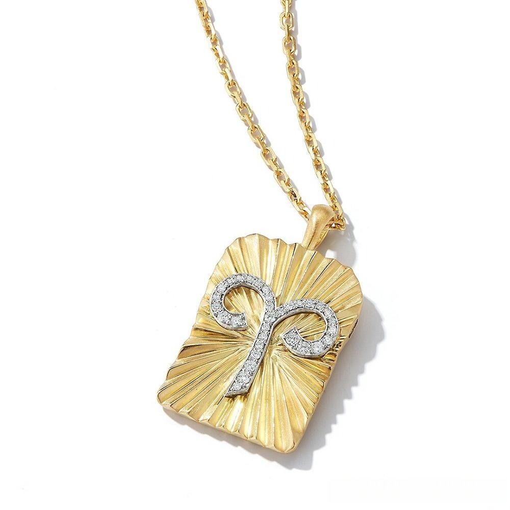 Back view of David Webb Aries pendant showing intricate craftsmanship and detailed design