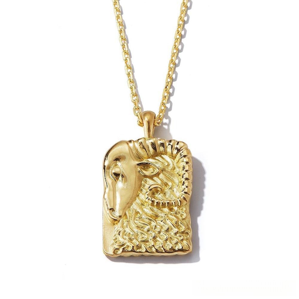 David Webb Aries zodiac pendant front view featuring detailed ram design with diamonds, showcasing bold and luxurious craftsmanship