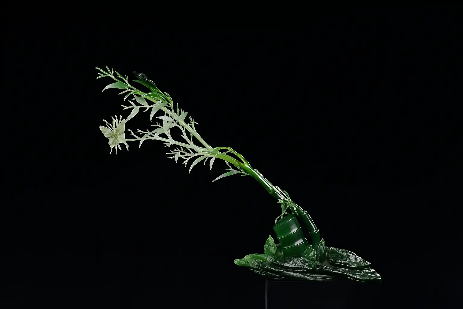 Hand-carved jade ornament showcasing the artist’s rich imagination, deep cultural insight, and exquisite aesthetic sensibility.