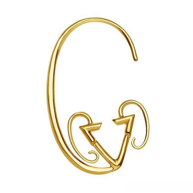Louis Vuitton Aries earrings in 18K gold featuring abstract ram design