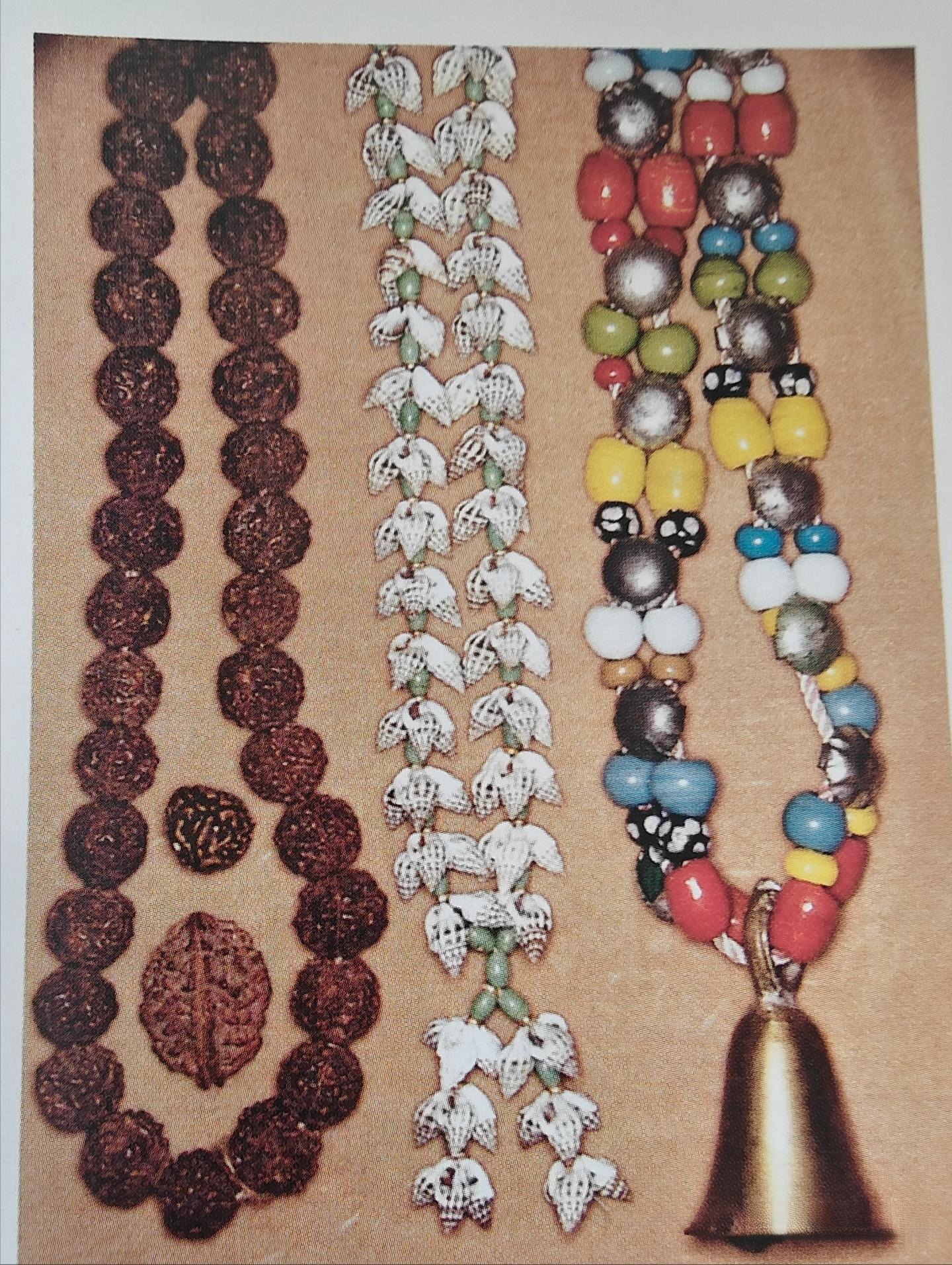 Organic beaded necklace featuring polished shell slices, bringing a touch of the ocean's essence.