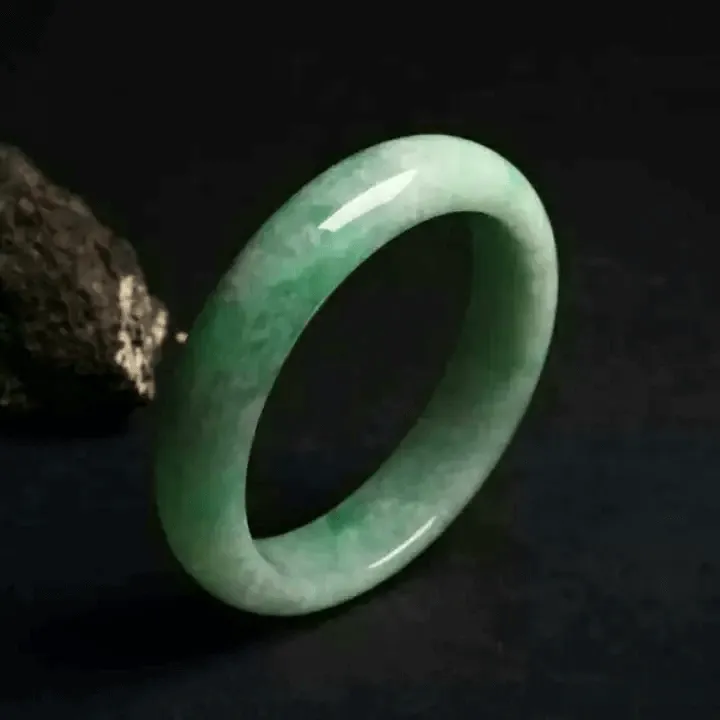 Peonyjewels custom bean jadeite bracelet, visible fine grains, opaque and natural