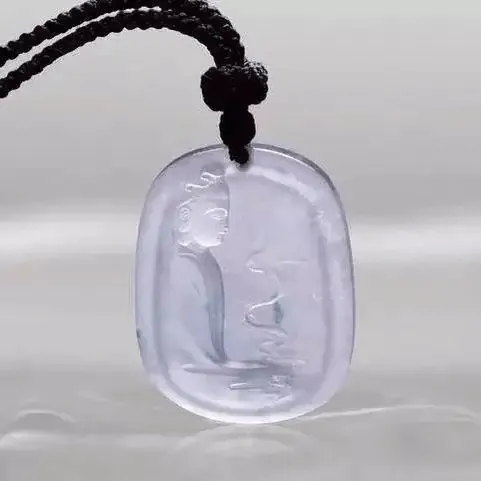 Peonyjewels custom icy jadeite pendant, translucent like ice