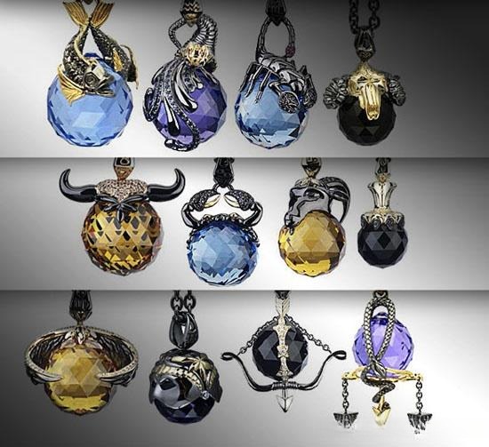 Stephen Webster Astro Ball collection pendant showcasing bold and artistic designs for all twelve zodiac signs.