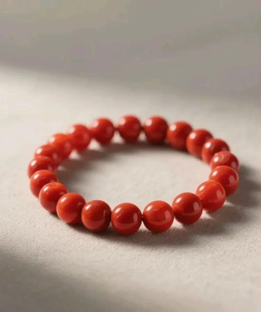 Custom-designed nanhong beaded bracelet from PeonyJewels showing fine craftsmanship.