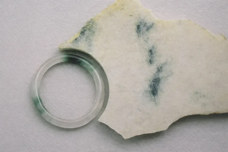 Side-by-side comparison of acid-treated Type B jadeite versus natural untreated Type A jadeite raw stone.