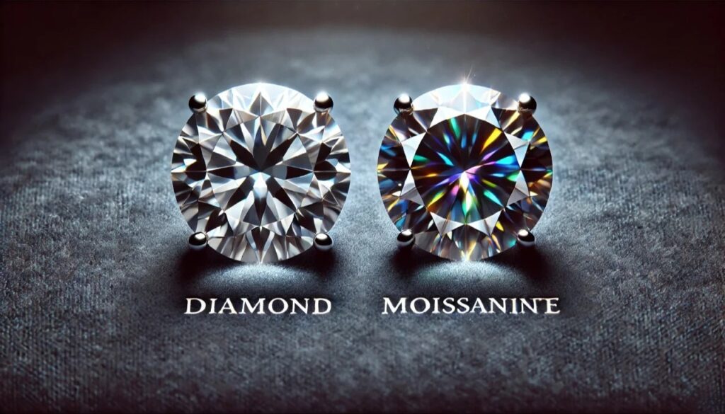Moissanite vs Diamond Optical Differences explained.