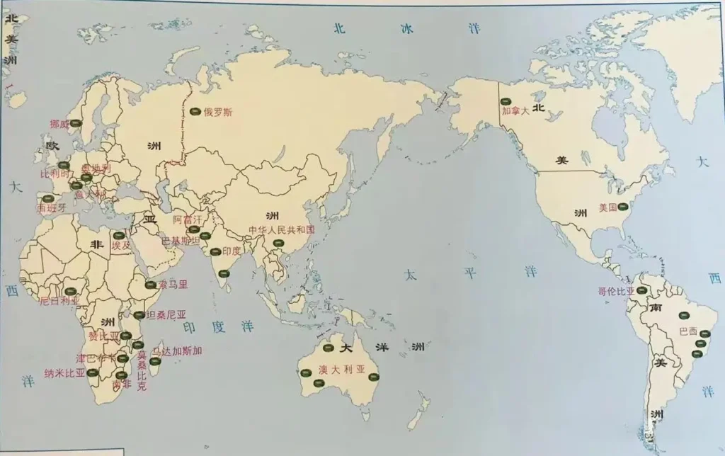 World map showing major emerald deposits in Colombia, Zambia, Brazil, Russia, and other regions.