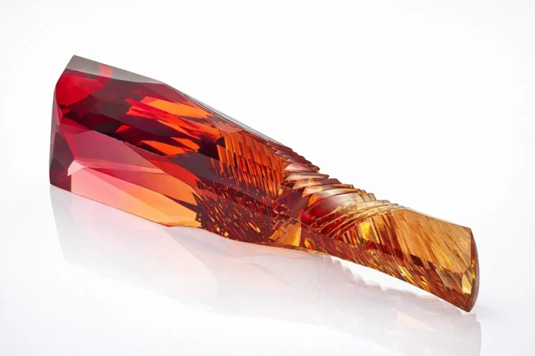 Natural Imperial Topaz gemstone showcasing vibrant golden yellow to deep orange hues under light.