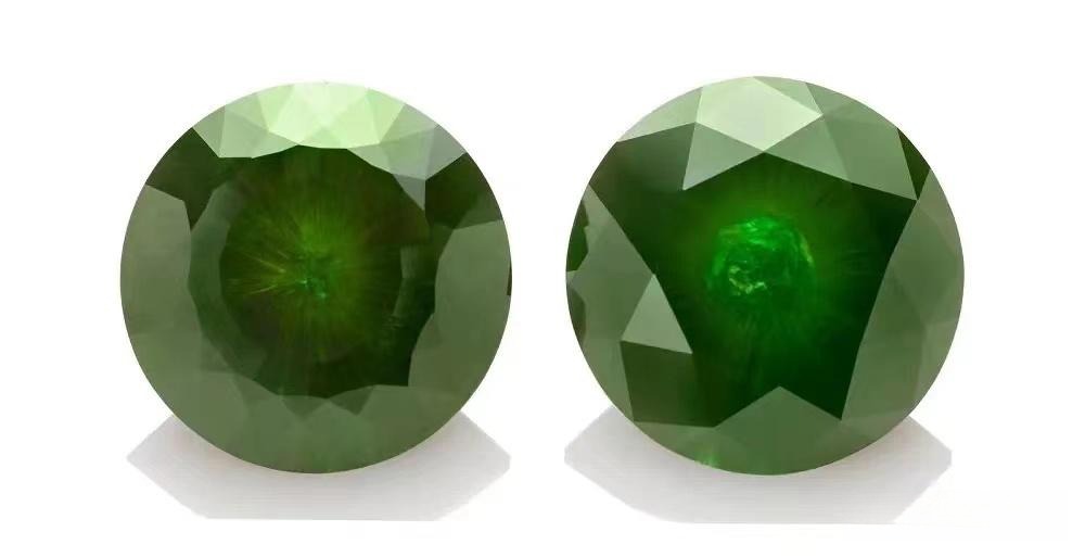 Russian gemstone Tsavorite garnet from the Ural Mountains, displaying vivid green color and high clarity.