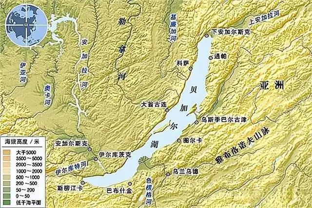 Map highlighting the Vitim nephrite field and Mines 8 and 9 along the upper Lena River.